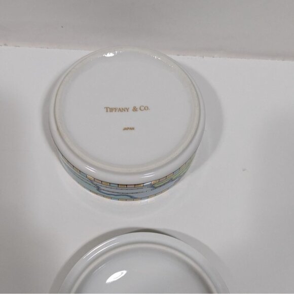 Tiffany Company Globe Trinket Box With Gold Trim - Picture 11 of 12